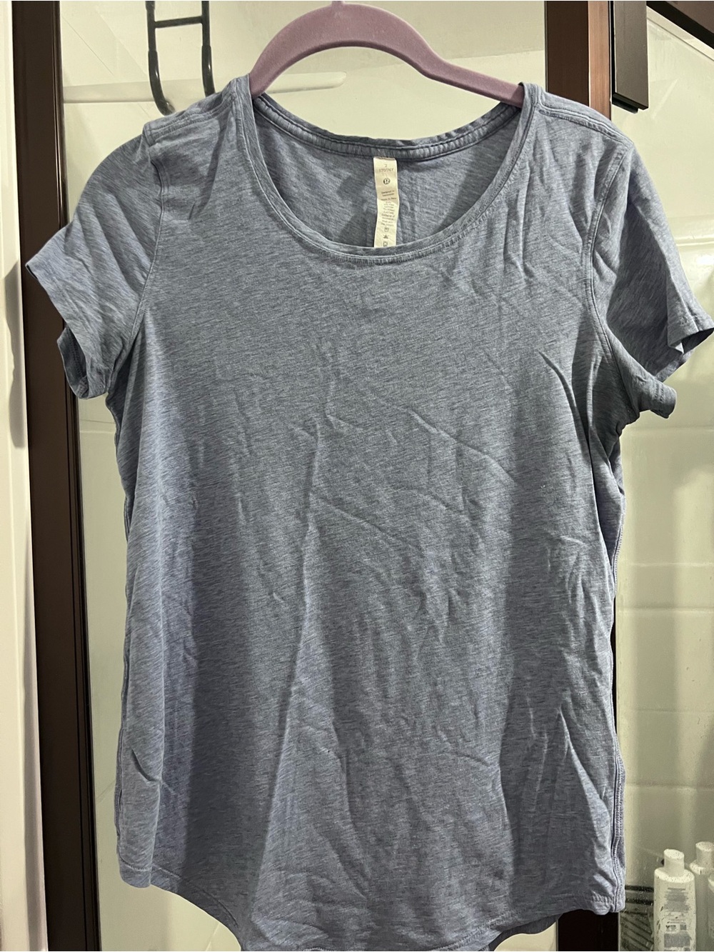 lululemon athletica Women's Scoop Neck Tee in Heather Blue